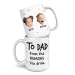 Custom Photo The Family Is One Of Nature's Masterpieces - Family Personalized Custom Mug - Gift For Dad