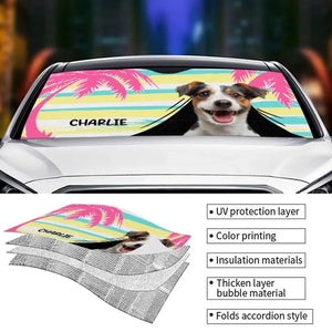 Custom Photo Pets Understand The Language Of Love - Dog & Cat Personalized Custom Auto Windshield Sunshade, Car Window Protector - Summer Vacation Gift For Pet Owners, Pet Lovers