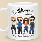 Siblings Forever - Family Personalized Custom Mug - Gift For Family