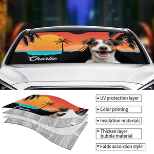 L'été peut être rude - Pare-soleil personnalisé pour pare-brise de voiture, protection de vitre de voiture - Cadeau de vacances d'été pour propriétaires et amoureux des animaux