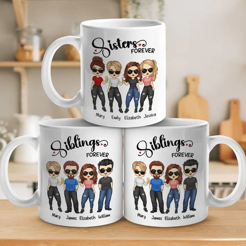 Siblings Forever - Family Personalized Custom Mug - Gift For Family