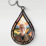 Custom Photo I'm Always By Your Side - Memorial Personalized Custom Shaped Acrylic Keychain - Sympathy Gift For Grandpa