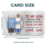 We Are Born Of Love - Family Personalized Custom Aluminum Wallet Card - Gift For Son, Grandson