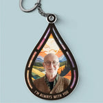 Custom Photo I'm Always By Your Side - Memorial Personalized Custom Shaped Acrylic Keychain - Sympathy Gift For Grandpa