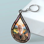 Custom Photo I'm Always By Your Side - Memorial Personalized Custom Shaped Acrylic Keychain - Sympathy Gift For Grandpa