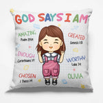 God Says I Am Amazing - Personalized Custom Kid Pillow - Gift For Kids