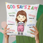 God Says I Am Amazing - Personalized Custom Kid Pillow - Gift For Kids