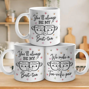 My Best Tea - Bestie Personalized Custom 3D Inflated Effect Printed Mug - Gift For Best Friends, BFF, Sisters