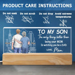 I Am Proud Of My Son - Family Personalized Custom Acrylic Letters 3D LED Night Light - House Warming Gift For Son, Grandson