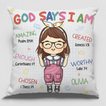 God Says I Am Amazing - Personalized Custom Kid Pillow - Gift For Kids