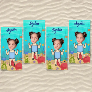 Photo personnalisée à chaque kilomètre, un nouveau souvenir - Serviette de plage personnalisée pour toute la famille - Cadeau de vacances d'été, cadeau d'anniversaire pour les membres de la famille