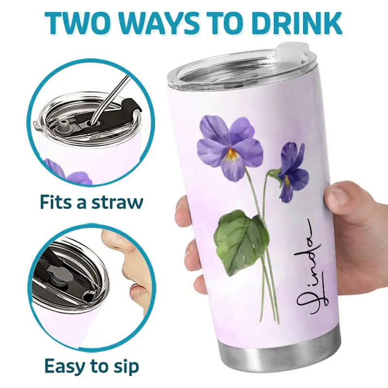 Let Your Soul Bloom - Bestie Personalized Custom Tumbler - Gift For Best Friends, Sisters, Gardeners