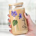 Live Simply Bloom Wildly - Bestie Personalized Custom Glass Cup, Iced Coffee Cup - Gift For BFF, Best Friends