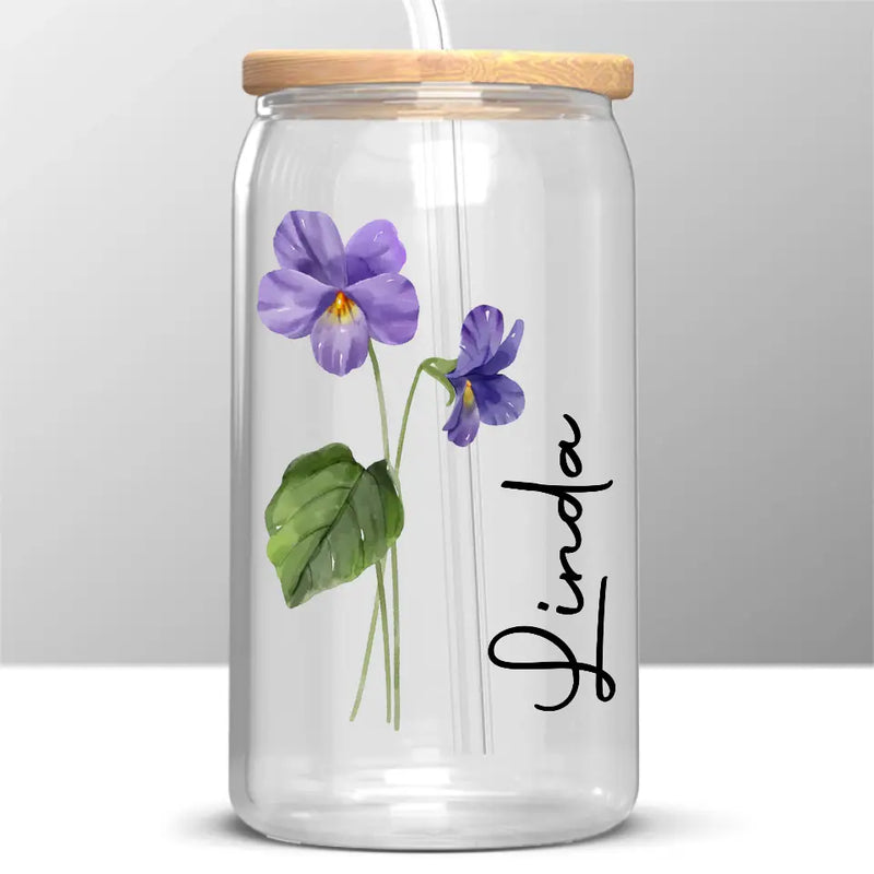 Live Simply Bloom Wildly - Bestie Personalized Custom Glass Cup, Iced Coffee Cup - Gift For BFF, Best Friends