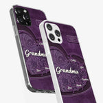 A Mother's Love Endures Through All - Family Personalized Custom Clear Phone Case - Gift For Grandma