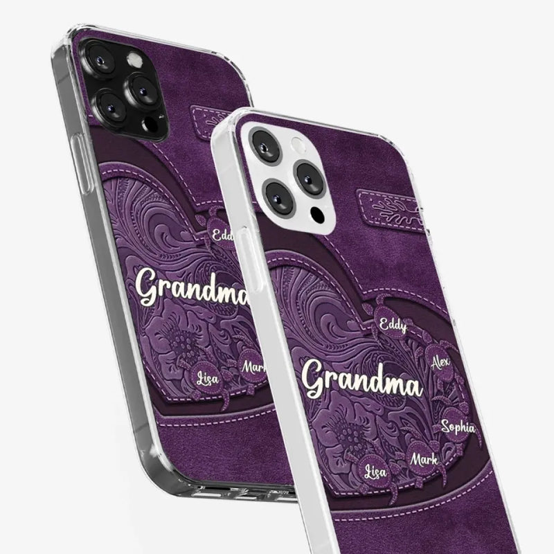 A Mother's Love Endures Through All - Family Personalized Custom Clear Phone Case - Gift For Grandma