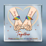 Together From Our First Kiss Till Our Last Breath - Couple Personalized Custom Square Shaped Acrylic Plaque - Gift For Husband, Wife, Couple