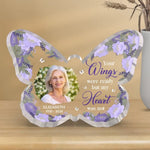 Custom Photo Memorial Butterfly Decor - Personalized Shaped Acrylic Plaque