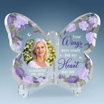 Custom Photo Memorial Butterfly Decor - Personalized Shaped Acrylic Plaque