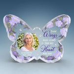 Custom Photo Memorial Butterfly Decor - Personalized Shaped Acrylic Plaque