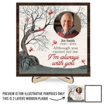 Custom Photo My Heart Is Forever Entwined With Yours - Memorial Personalized Custom 2-Layered Wooden Plaque With Stand - Sympathy Gift For Family
