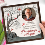 Custom Photo My Heart Is Forever Entwined With Yours - Memorial Personalized Custom 2-Layered Wooden Plaque With Stand - Sympathy Gift For Family