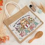 Teaching Is A Work Of Heart - Teacher Personalized Custom Tote Gift Bags, Jute Tote Bags, Beach Bags - Gift For Teacher