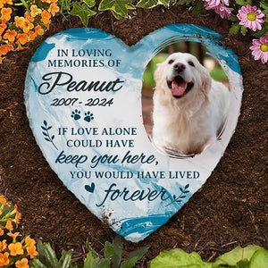 Photo personnalisée pour toujours dans mon cœur - Pierre commémorative personnalisée en forme de cœur - Cadeau de condoléances pour les propriétaires et les amoureux des animaux