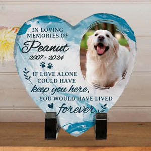 Photo personnalisée pour toujours dans mon cœur - Pierre commémorative personnalisée en forme de cœur - Cadeau de condoléances pour les propriétaires et les amoureux des animaux