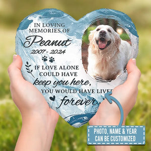 Photo personnalisée pour toujours dans mon cœur - Pierre commémorative personnalisée en forme de cœur - Cadeau de condoléances pour les propriétaires et les amoureux des animaux