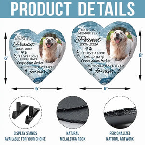 Photo personnalisée pour toujours dans mon cœur - Pierre commémorative personnalisée en forme de cœur - Cadeau de condoléances pour les propriétaires et les amoureux des animaux