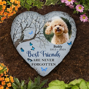 Photo personnalisée « Tu étais mon préféré », « Bonjour » - Pierre commémorative personnalisée en forme de cœur - Cadeau de condoléances pour les propriétaires d'animaux et les amoureux des animaux