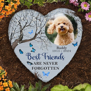 Photo personnalisée « Tu étais mon préféré », « Bonjour » - Pierre commémorative personnalisée en forme de cœur - Cadeau de condoléances pour les propriétaires d'animaux et les amoureux des animaux