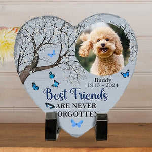 Photo personnalisée « Tu étais mon préféré », « Bonjour » - Pierre commémorative personnalisée en forme de cœur - Cadeau de condoléances pour les propriétaires d'animaux et les amoureux des animaux