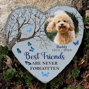 Photo personnalisée « Tu étais mon préféré », « Bonjour » - Pierre commémorative personnalisée en forme de cœur - Cadeau de condoléances pour les propriétaires d'animaux et les amoureux des animaux