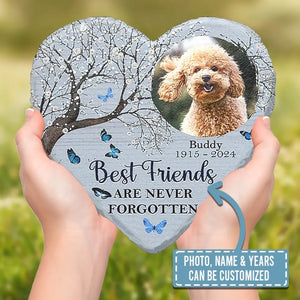 Photo personnalisée « Tu étais mon préféré », « Bonjour » - Pierre commémorative personnalisée en forme de cœur - Cadeau de condoléances pour les propriétaires d'animaux et les amoureux des animaux