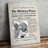 Photo personnalisée « The Wedding Times » - Toile verticale personnalisée pour couple - Cadeau pour mari et femme, anniversaire