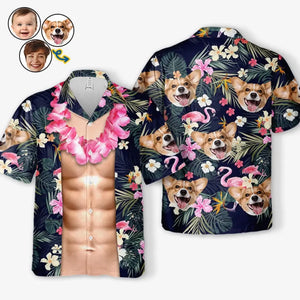 T-shirt hawaïen unisexe personnalisé avec photo « Bons moments et lignes de bronzage » - Cadeau idéal pour les vacances d'été, pour les membres de la famille