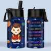 Je suis assez - Bouteille d'eau personnalisée pour enfant - Cadeau de rentrée scolaire pour enfant et petit-enfant