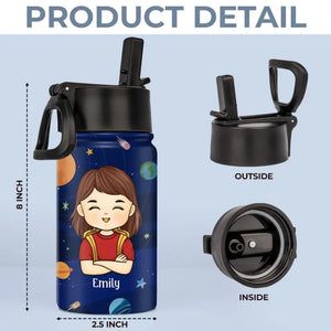 Je suis assez - Bouteille d'eau personnalisée pour enfant - Cadeau de rentrée scolaire pour enfant et petit-enfant