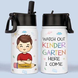 Attention CP, j'arrive ! - Gourde personnalisée pour enfant - Cadeau de rentrée scolaire pour enfant et petit-enfant