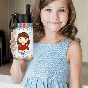 Je suis de retour - Bouteille d'eau personnalisée pour enfant - Cadeau de rentrée scolaire pour enfant, petit-enfant