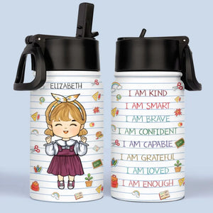 Je suis aimé - Bouteille d'eau personnalisée pour enfant - Cadeau de rentrée scolaire pour enfant et petit-enfant