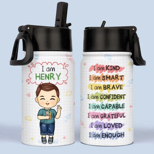 Je suis gentil - Bouteille d'eau personnalisée pour enfant - Cadeau de rentrée scolaire pour enfant et petit-enfant