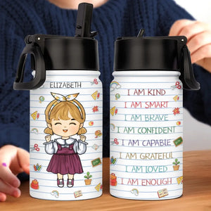 Je suis aimé - Bouteille d'eau personnalisée pour enfant - Cadeau de rentrée scolaire pour enfant et petit-enfant