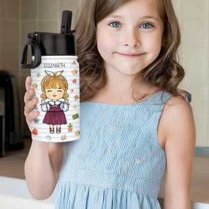 Je suis aimé - Bouteille d'eau personnalisée pour enfant - Cadeau de rentrée scolaire pour enfant et petit-enfant