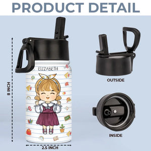 Je suis aimé - Bouteille d'eau personnalisée pour enfant - Cadeau de rentrée scolaire pour enfant et petit-enfant