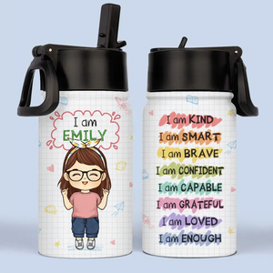 Je suis gentil - Bouteille d'eau personnalisée pour enfant - Cadeau de rentrée scolaire pour enfant et petit-enfant