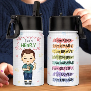 Je suis gentil - Bouteille d'eau personnalisée pour enfant - Cadeau de rentrée scolaire pour enfant et petit-enfant