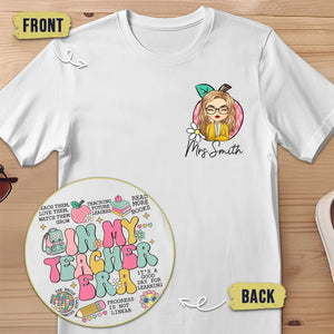 À l'ère de mon enseignant - T-shirt unisexe personnalisé imprimé recto verso - Cadeau pour enseignant